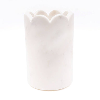 8 Oak Lane White Marble Scalloped Wine Chiller