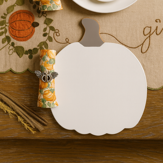Handcrafted Wood Pumpkin Placemats - Set of 4