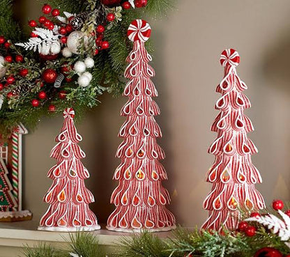 Peppermint Candy Stripe Tree Light-Up Sitter - 3 Sizes