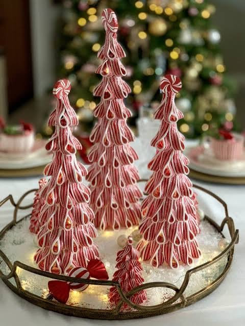 Peppermint Candy Stripe Tree Light-Up Sitter - 3 Sizes
