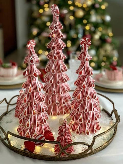 Peppermint Candy Stripe Tree Light-Up Sitter - 3 Sizes
