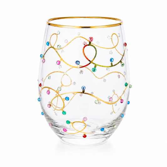 Rhinestone Lights Stemless Wine Glass