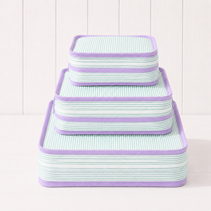 Monogrammed Mermaid Seersucker Stacking Set