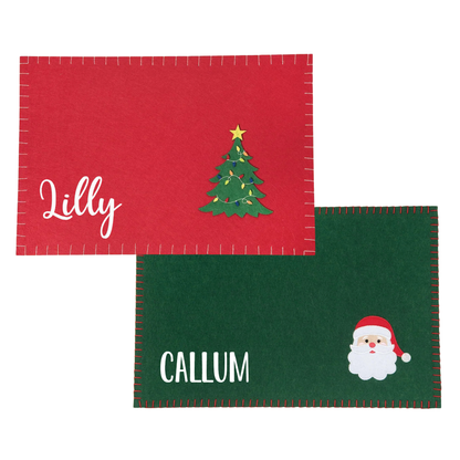 Personalized Holiday Rectangle Placemats - 2 Styles