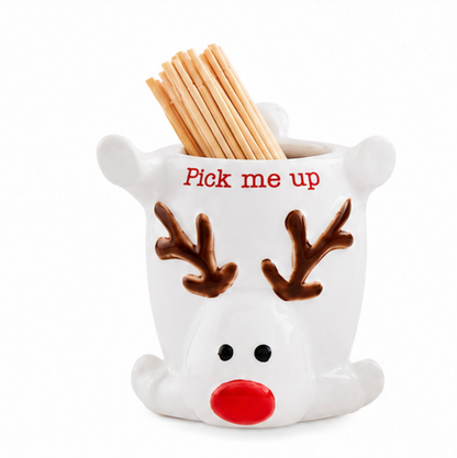 Mud Pie Christmas Toothpick Holder Set - 4 Styles