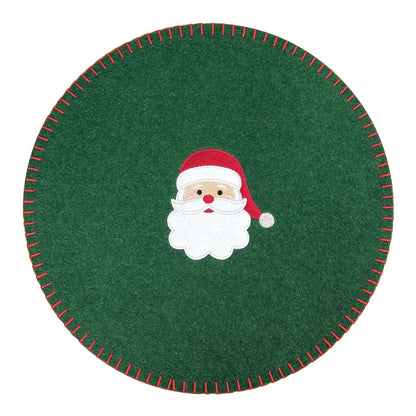 Personalized Holiday Gnome Felt Round Placemat