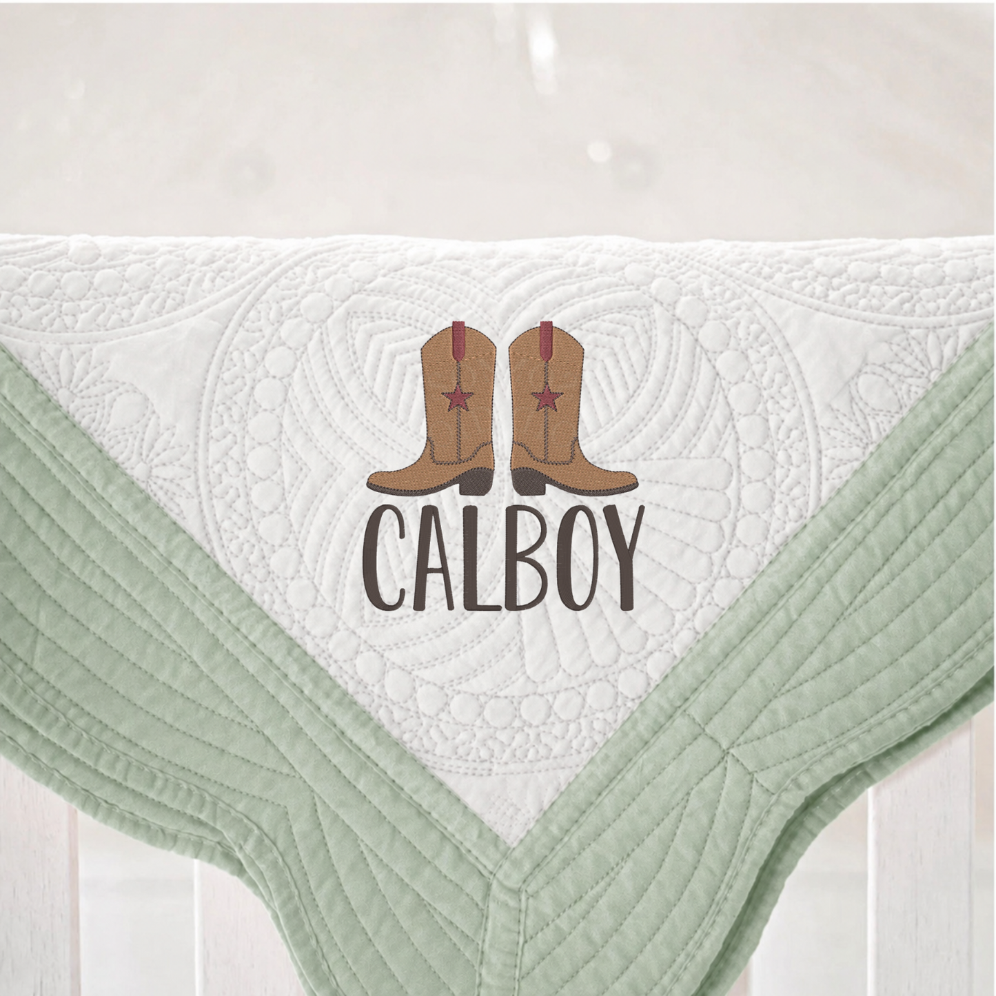 Monogrammed Heirloom Baby Quilt | Assorted Colors