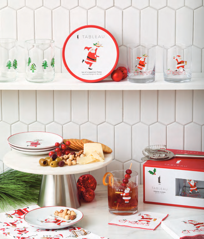 "Cocktails with Santa" Short Beverage Glass Gift Set