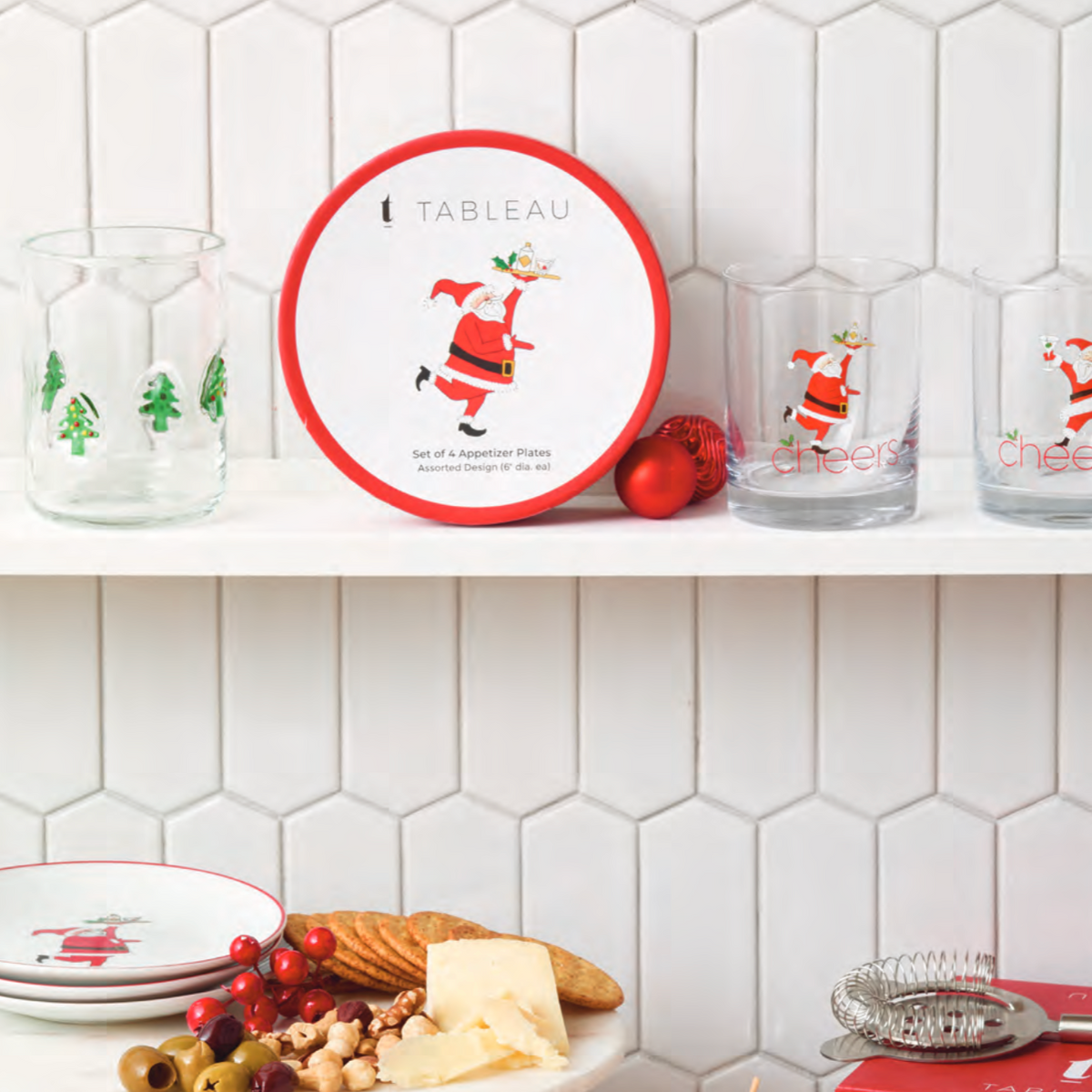 "Cocktails with Santa" Appetizer Plate Gift Set