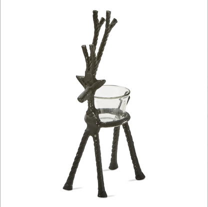 Rustic Reindeer Tea-light Holder - 2 Sizes