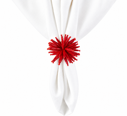 Red Spike Beaded Napkin Ring
