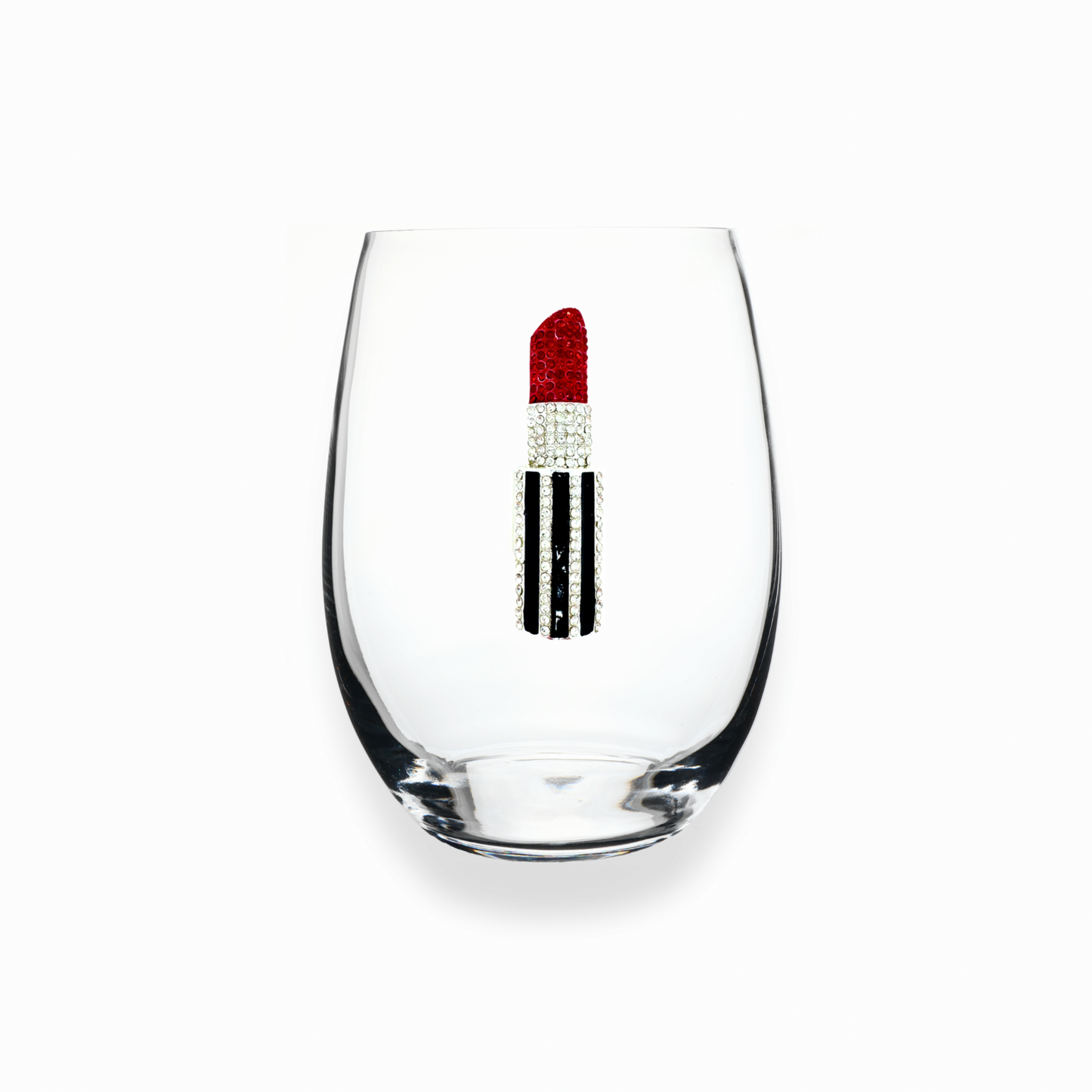 Red Lipstick Jeweled Stemless Glasswar