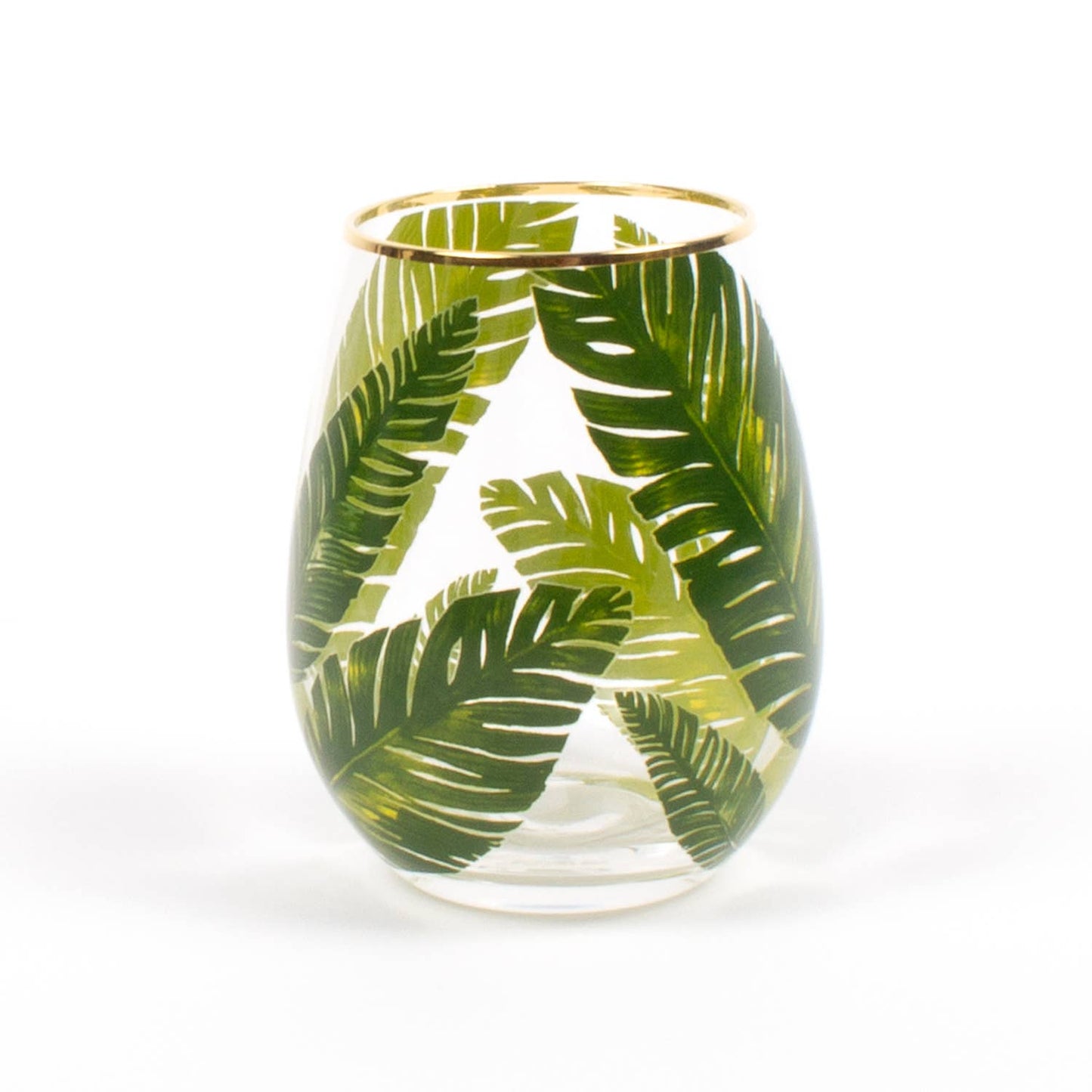 8 Oak Lane Botanical Leaf Stemless Glass