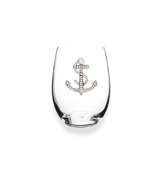 Anchor Jeweled Stemless Glassware - CeCe's Home & Gifts