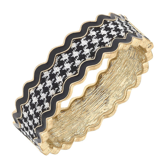 Canvas Style Annalise Houndstooth Statement Bangle | CeCe's Home & Gifts