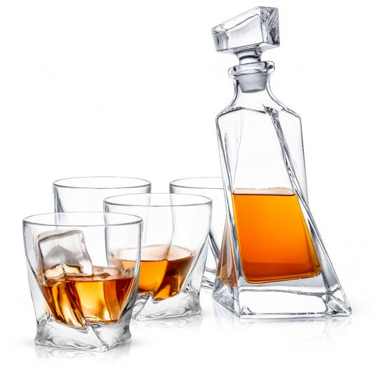 JoyJolt Atlas Crystal 5-Piece Decanter Set | CeCe's Home & Gifts