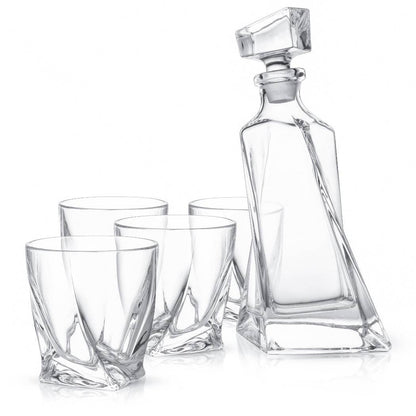 JoyJolt Atlas Crystal 5-Piece Decanter Set | CeCe's Home & Gifts