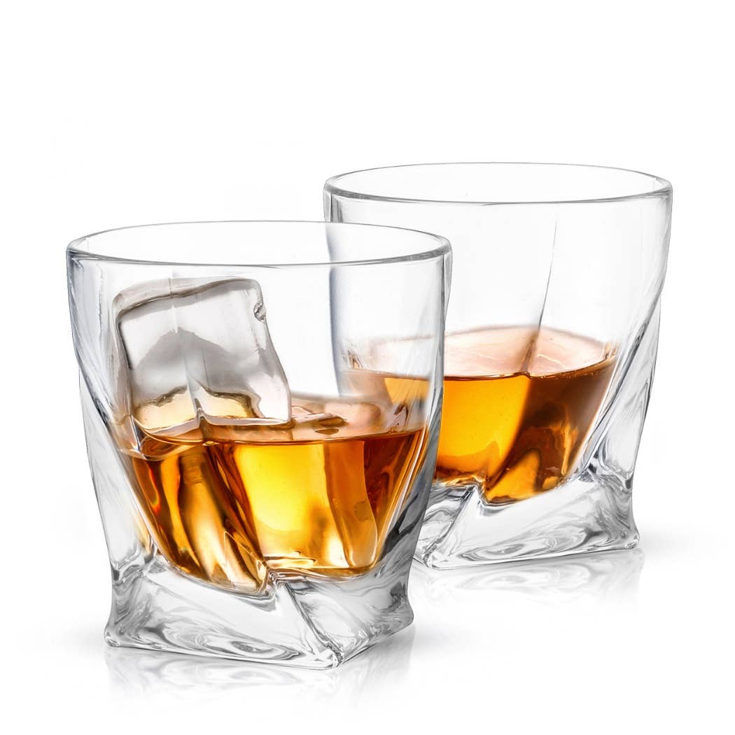 JoyJolt Atlas Crystal Whiskey Glasses - Set of 2 | CeCe's Home & Gifts