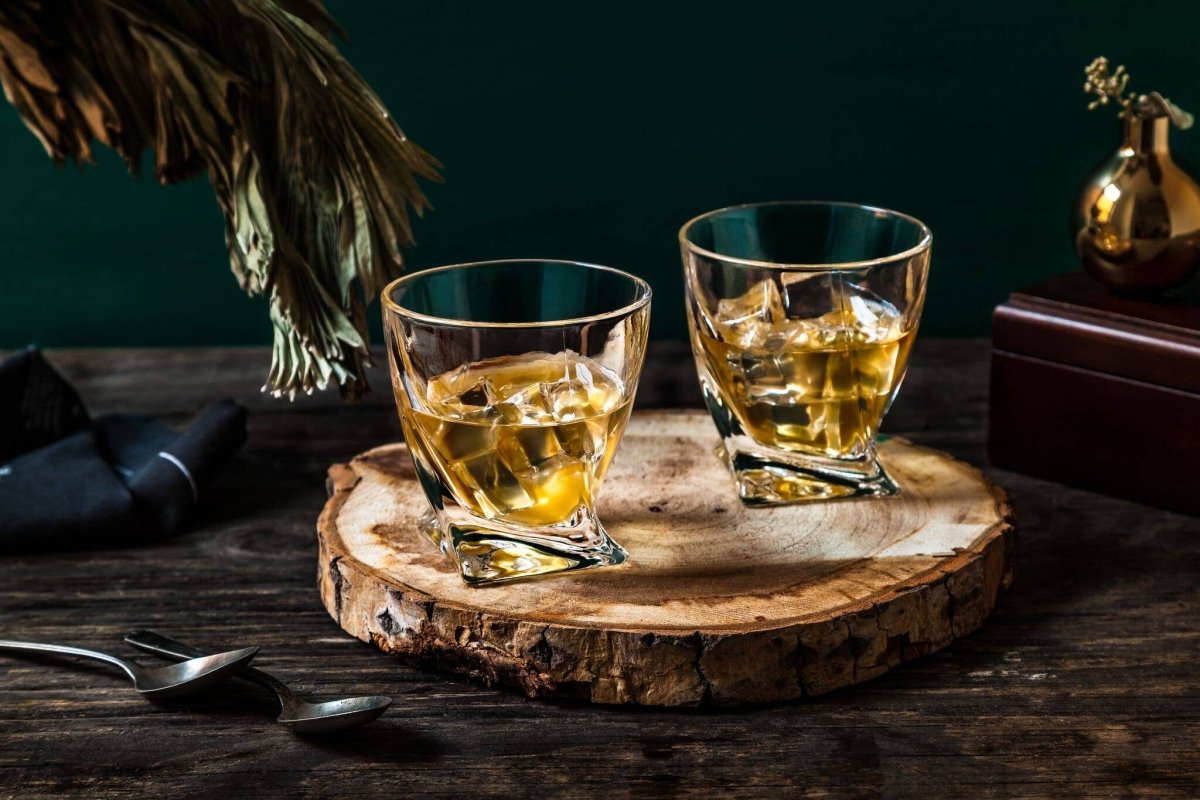 JoyJolt Atlas Crystal Whiskey Glasses - Set of 2 | CeCe's Home & Gifts