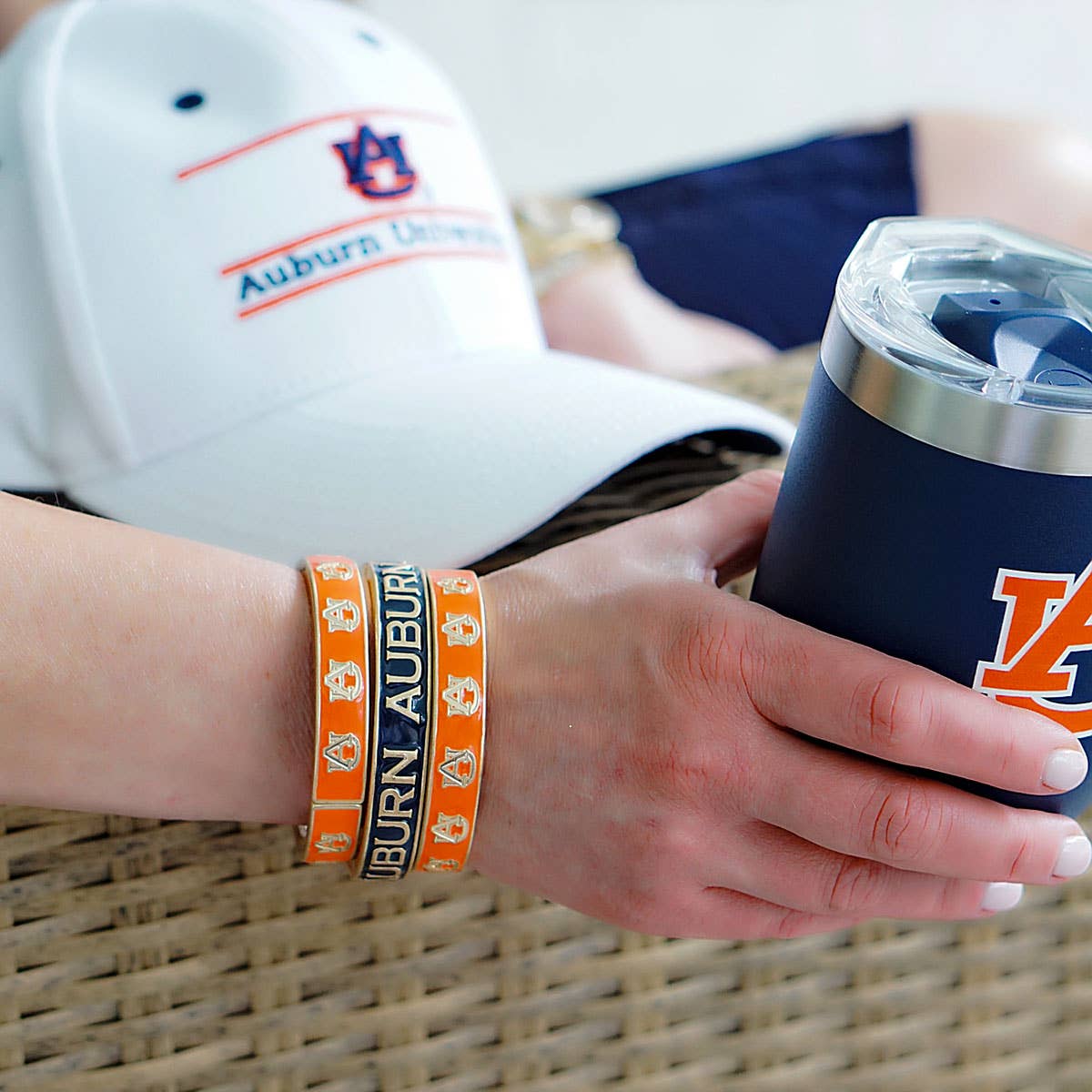 Auburn Tigers Enamel Hinge Bangle - CeCe's Home & Gifts