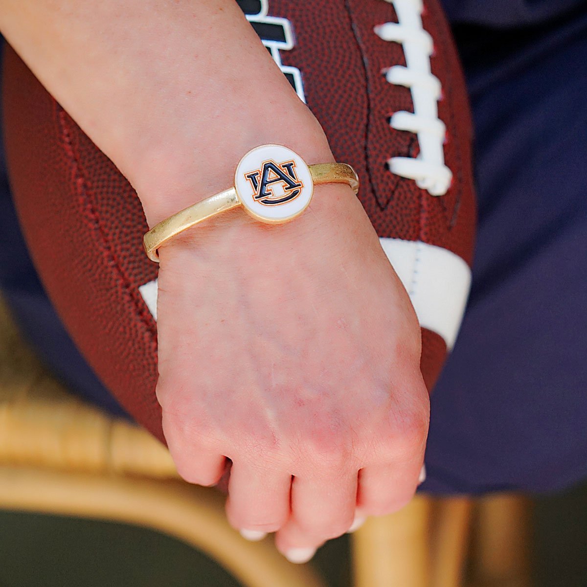 Canvas Style Auburn Tigers Enamel Statement Hinge Bangle | Canvas Style | CeCe's Home & Gifts