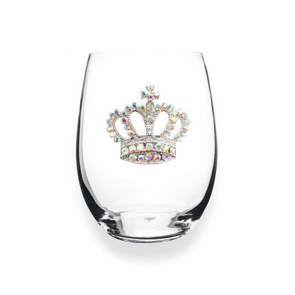 The Queens' Jewels Aurora Borealis Crown Jeweled Stemless Glassware | CeCe's Home & Gifts