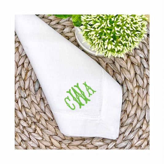 Avery Monogrammed Linen Dinner Napkin - CeCe's Home & Gifts