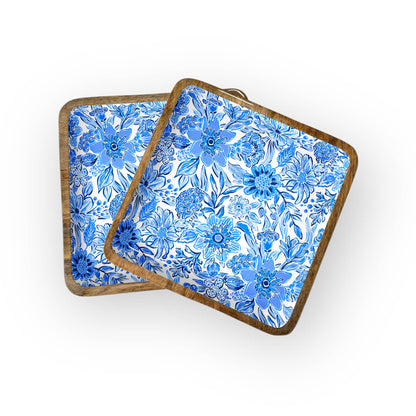 My Casita Blue Floral 12” Square Tray