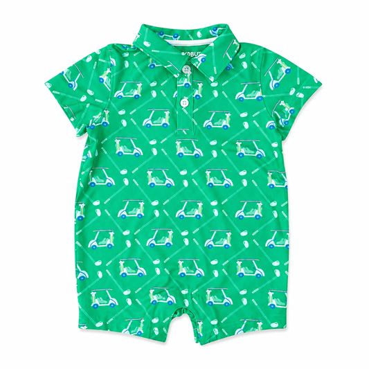 RuggedButts Baby Boys Golf Course Performance Polo Romper | CeCe's Home & Gifts