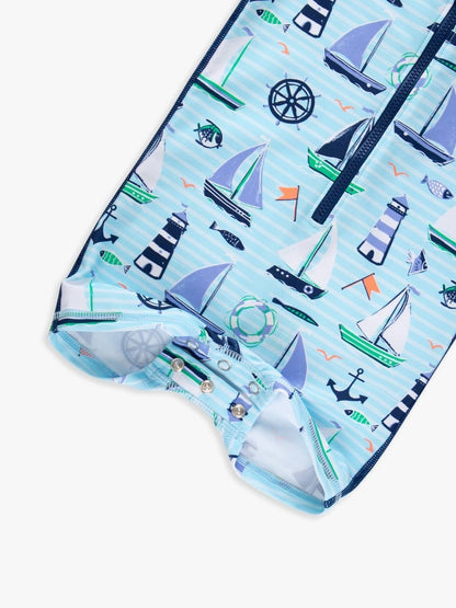 RuggedButts Baby Boys Sweet Sails One Piece Rash Guard | CeCe's Home & Gifts