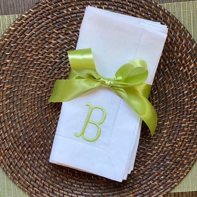 Barrett Monogrammed Linen Dinner Napkin - CeCe's Home & Gifts