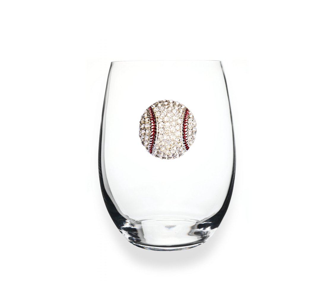 The Queens' Jewels Baseball Jeweled Stemless Glass | CeCe's Home & Gifts