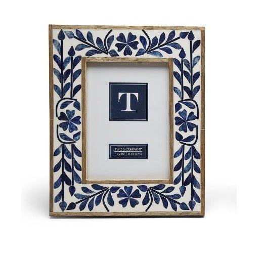 Two's Company Blue Bell Bone Inlay Photo Frame - 2 Sizes | CeCe's Home & Gifts