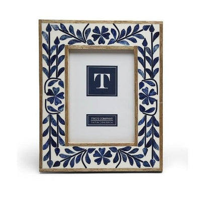 Two's Company Blue Bell Bone Inlay Photo Frame - 2 Sizes | CeCe's Home & Gifts
