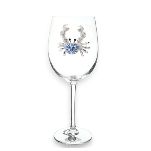 Blue Crab Jeweled Stemmed Glassware - CeCe's Home & Gifts