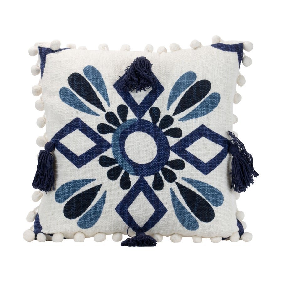 Blue Hand Woven Zocalo 18 x 18 Pillow - CeCe's Home & Gifts