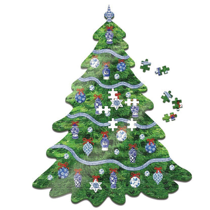 Two's Company Blue & White Christmas Tree 500 Piece Puzzle | CeCe's Home & Gifts