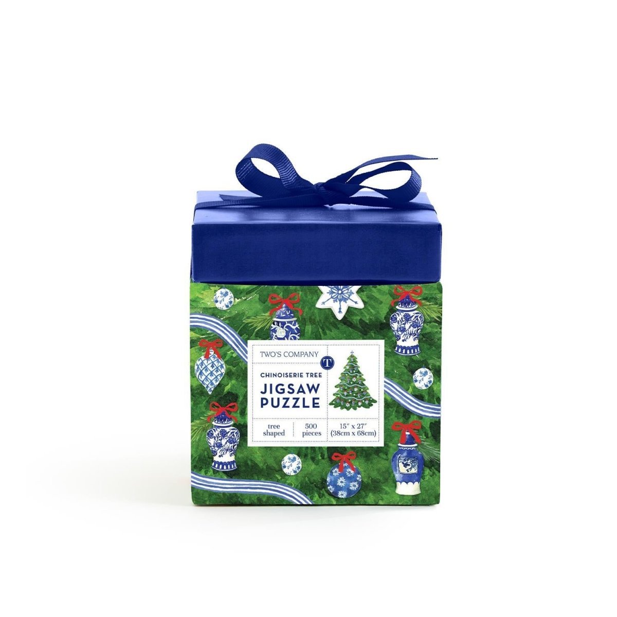 Two's Company Blue & White Christmas Tree 500 Piece Puzzle | CeCe's Home & Gifts