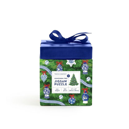 Two's Company Blue & White Christmas Tree 500 Piece Puzzle | CeCe's Home & Gifts