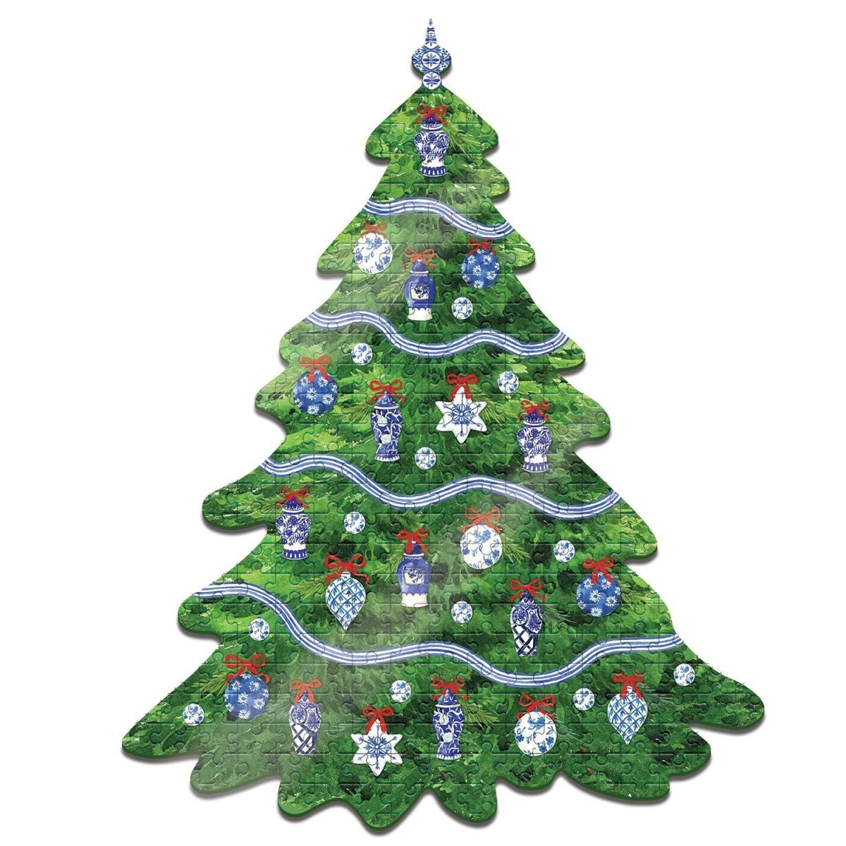 Two's Company Blue & White Christmas Tree 500 Piece Puzzle | CeCe's Home & Gifts