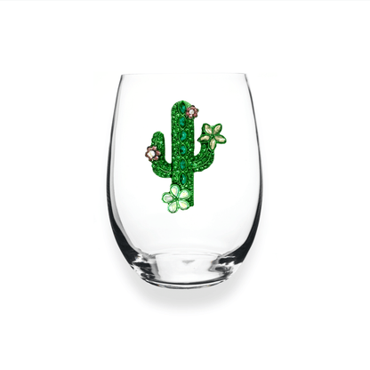 The Queens' Jewels Cactus Flower Jeweled Stemless Glassware | CeCe's Home & Gifts