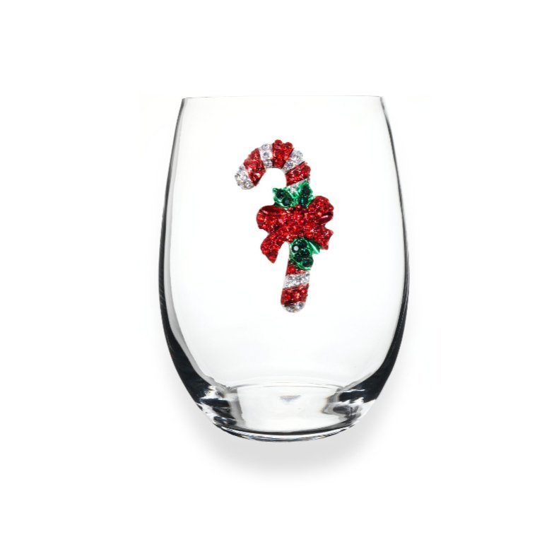 The Queens' Jewels Candy Cane Jeweled Stemless Glassware | CeCe's Home & Gifts