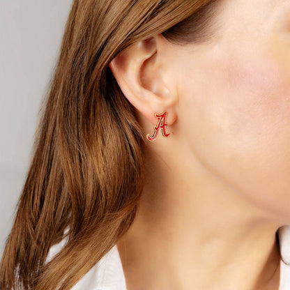 Canvas Style Canvas Style - Alabama Crimson Tide Enamel Stud Earrings in Crimson | CeCe's Home & Gifts