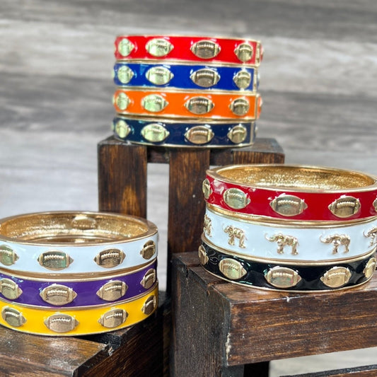CANVAS Canvas Style Game Day Enamel Football Hinge Bangle | CeCe's Home & Gifts