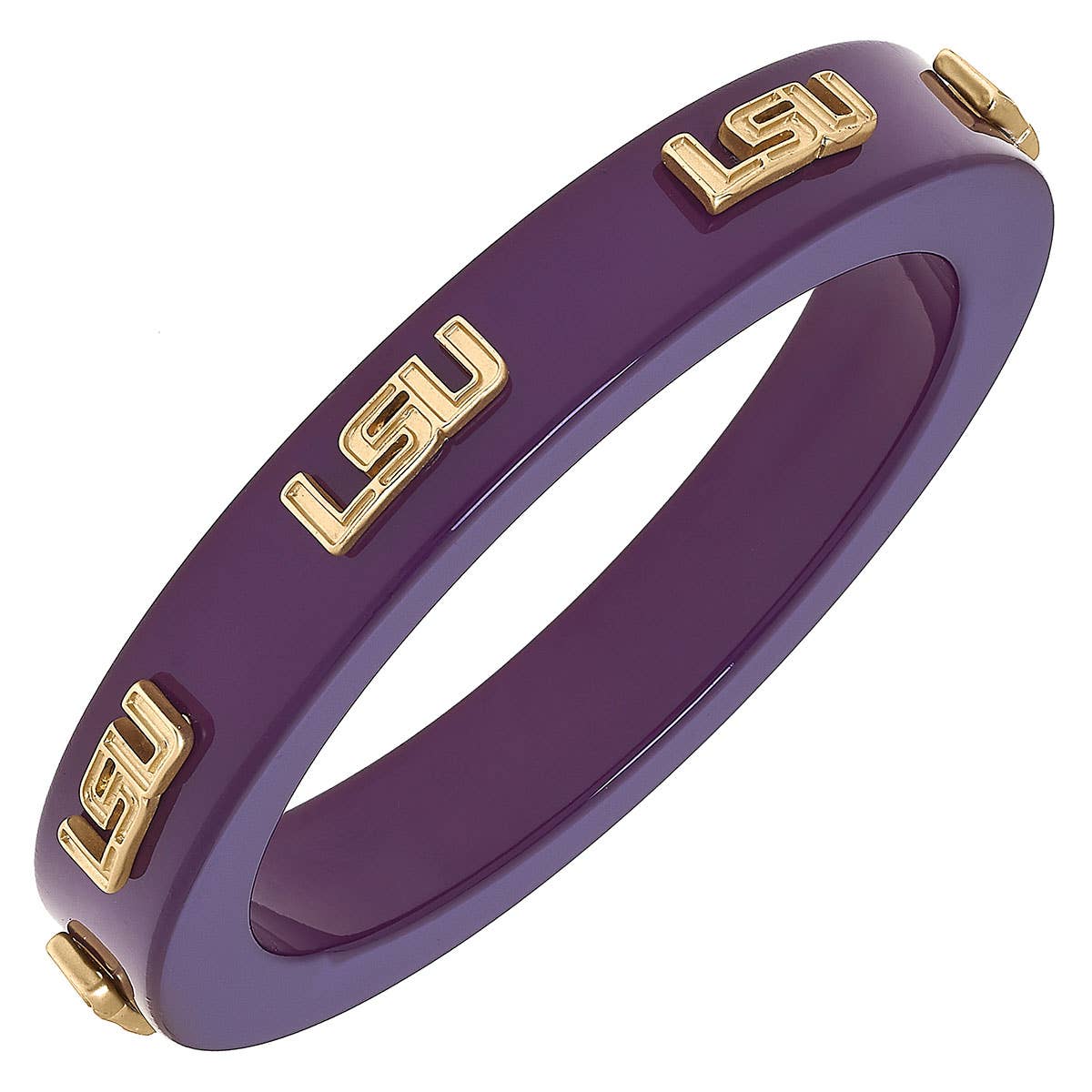 Canvas Style Canvas Style - LSU Tigers Resin Logo Bangle in Purple | CeCe's Home & Gifts