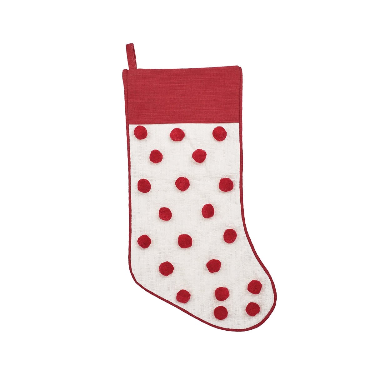 Carol & Frank Ruby Dot Tufted Stocking - CeCe's Home & Gifts