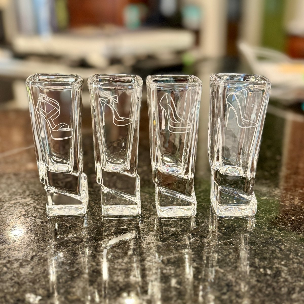 Joy Jolt Carre Square Base Shot Glass - Set of 4 | CeCe's Home & Gifts