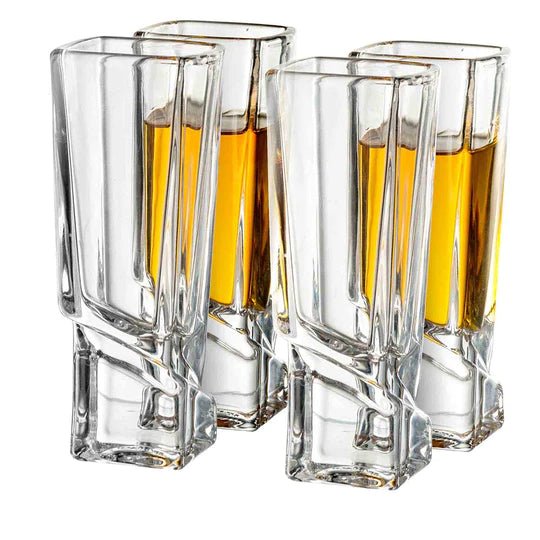 Carre Square Base Shot Glass - Set of 4 - CeCe's Home & Gifts