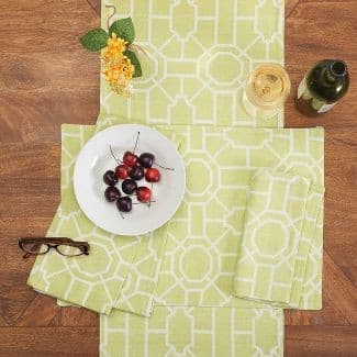 C&F HOME C&F Home Trellis Peridot Cotton Napkins - Set of 4 | CeCe's Home & Gifts