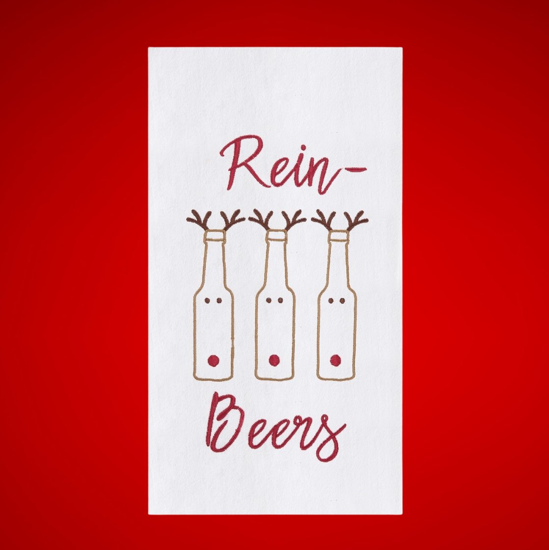 C&F "Rein-Beers" Christmas Hand Towel - CeCe's Home & Gifts